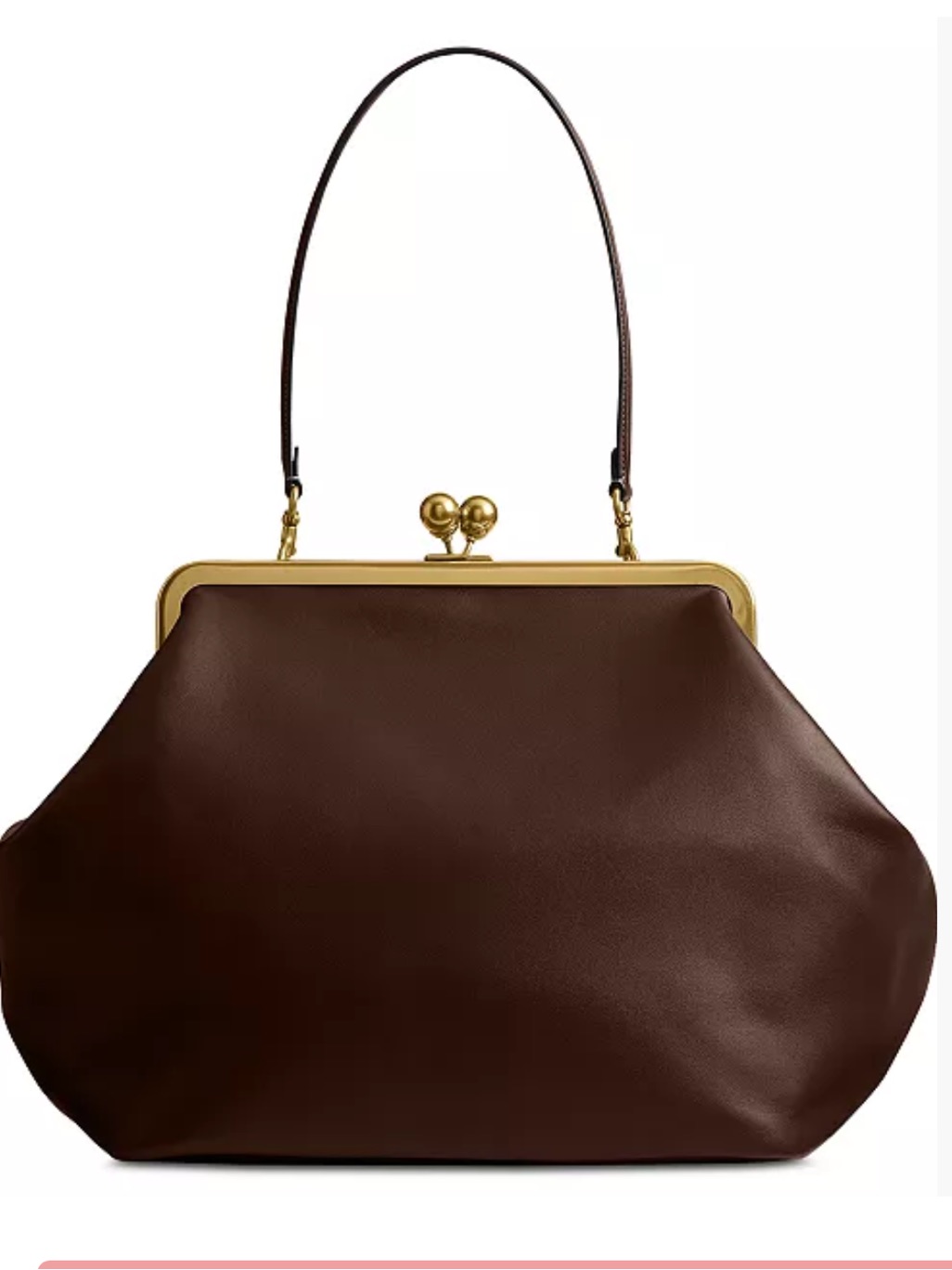 Coach Brown Leather Kisslock With Gold Hardware